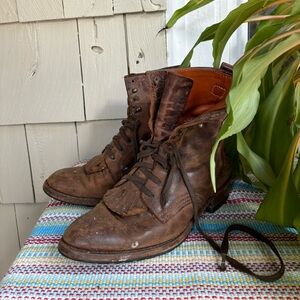 Well-worn Frye Lace up Roper Boots